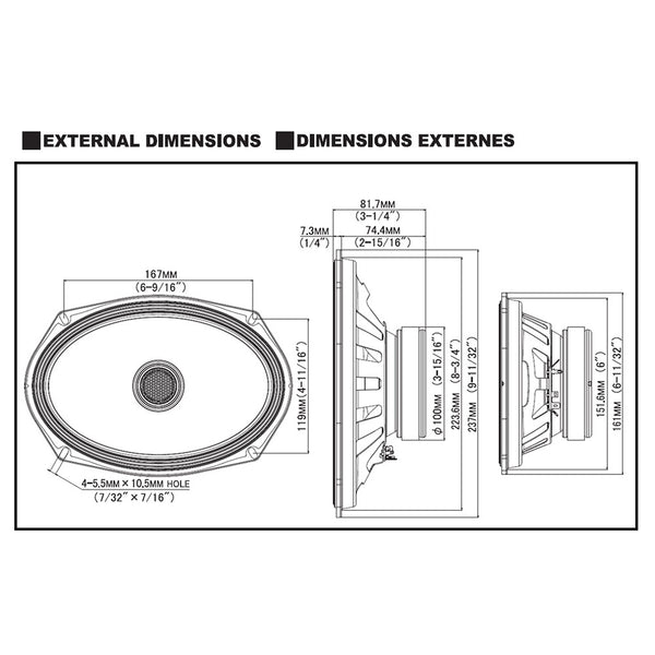 Alpine S2S69 SSeries 6x9" Coaxial 2Way Speaker Set Sound Group