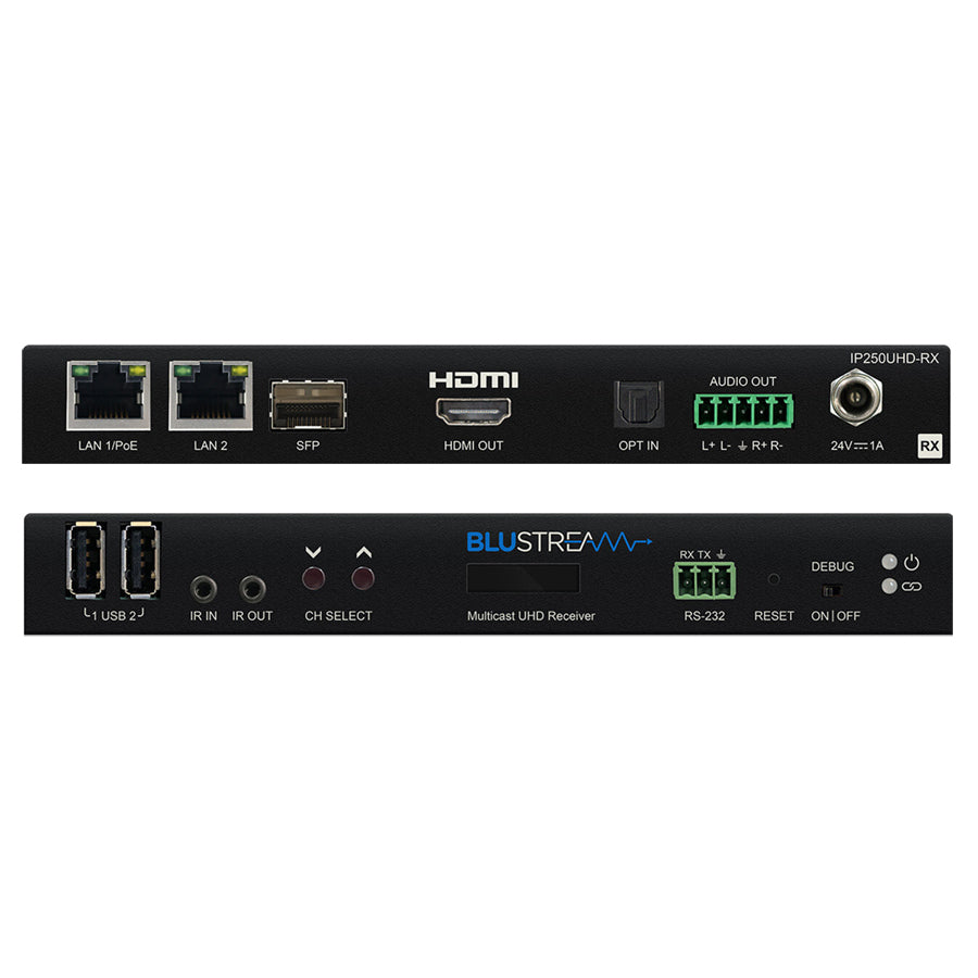 Blustream IP250UHD-RX IP Multicast UHD Video Receiver Dante | Sound Group