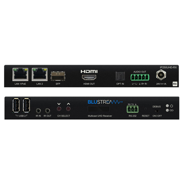Blustream IP250UHD-RX IP Multicast UHD Video Receiver Dante